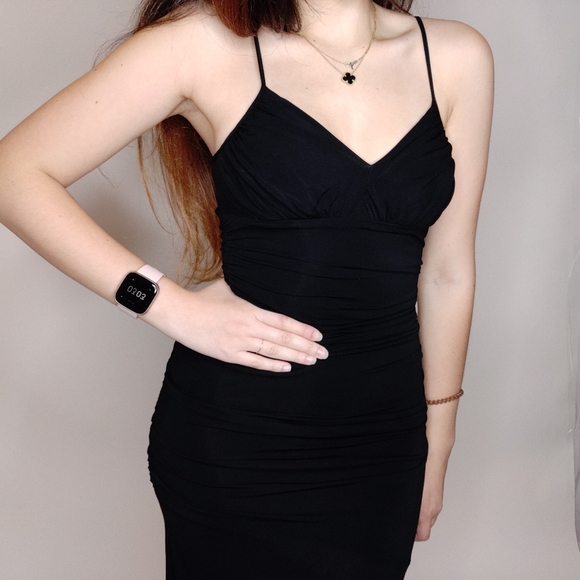 BCBMaxazria Little Black Spaghetti Dress Size XS - Picture 5 of 5